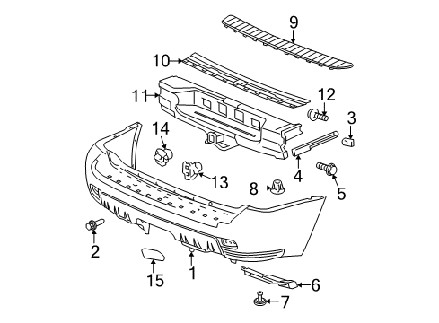 2006 Chevy Trailblazer EXT Rear Bumper Diagram 2 - Thumbnail