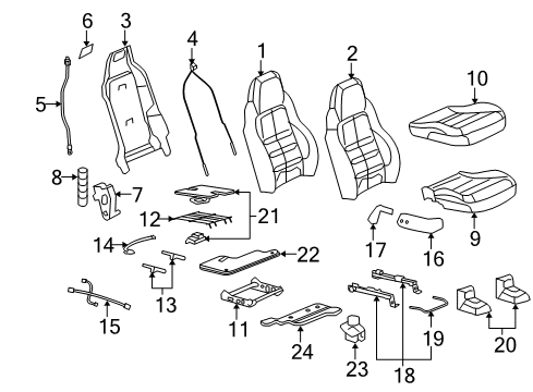 2009 Chevy Corvette Passenger Seat Components Diagram 2 - Thumbnail