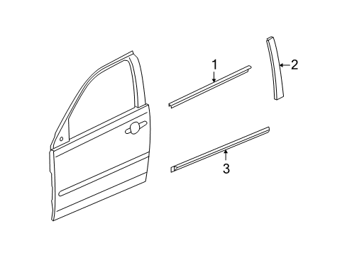 2008 Pontiac G5 Exterior Trim - Door Diagram