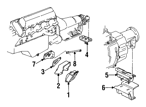 1990 Chevy K3500 Engine & Trans Mounting Diagram 3 - Thumbnail