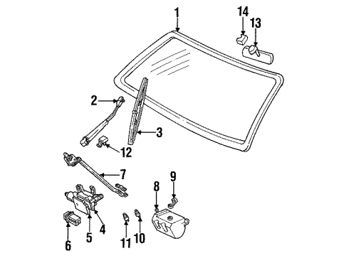 1992 Chevy C1500 Suburban Windshield Glass Diagram