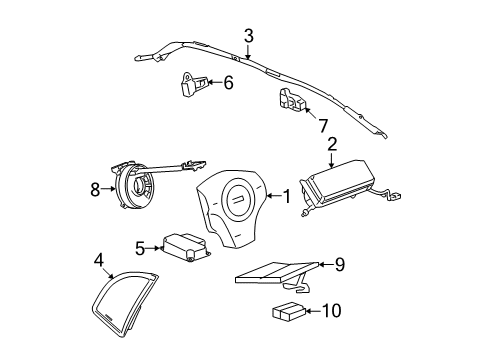 2010 Chevy Malibu Airbag,Passenger Seat Side Diagram for 25921027