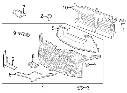 2024 Chevy Blazer Grille & Components Diagram 2 - Thumbnail