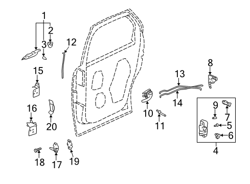 2006 Buick Rendezvous Rear Door Diagram 4 - Thumbnail