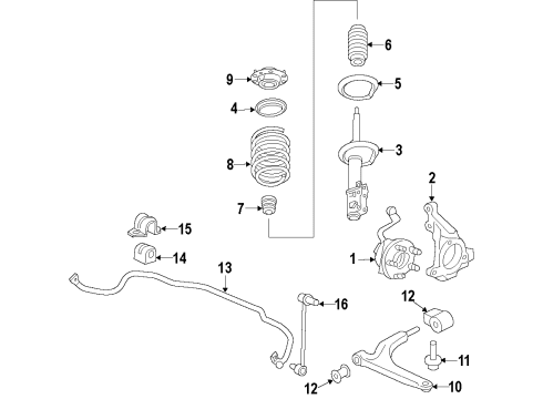 2014 Chevy Impala Front Lower Control Arm Assembly Diagram for 84248223