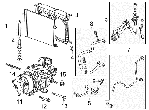 2017 Cadillac CT6 A/C Condenser, Compressor & Lines Diagram 1 - Thumbnail