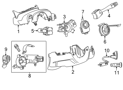 2012 Chevy Sonic HOUSING ASM,IGN & START SW Diagram for 19370276