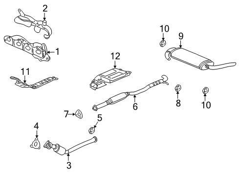 2007 Saturn Vue Exhaust Components, Exhaust Manifold Diagram 2 - Thumbnail