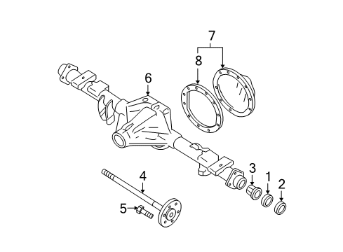 2007 Chevy Avalanche Axle Housing - Rear Diagram