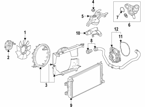 2022 Chevy Express 3500 Cooling System, Radiator, Water Pump, Cooling Fan Diagram 4 - Thumbnail