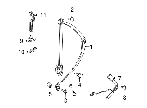 2005 Pontiac GTO Front Seat Belts Diagram