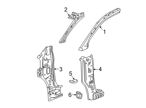 2017 Chevy Spark Reinforcement Assembly, Body Hinge Pillar Outer Panel Diagram for 94516173