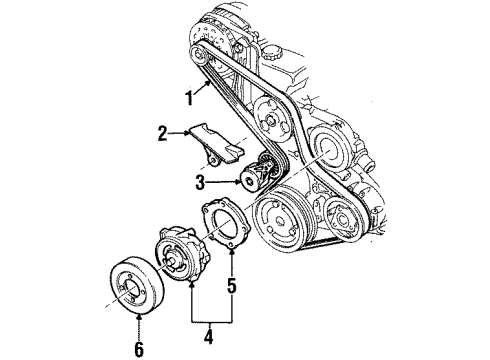 2004 Oldsmobile Silhouette Water Pump, Belts & Pulleys Diagram