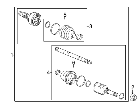 2014 Buick LaCrosse Drive Axles - Rear Diagram