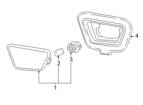 2019 Buick Cascada Retainer, Rear Fascia Lower Signal Lamp Diagram for 39029983