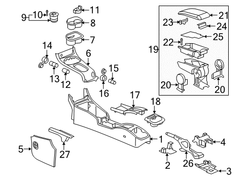 2007 Chevy Cobalt Handle Assembly, Parking Brake Lever *Neutral L Diagram for 15218110