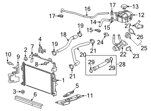 2011 Buick LaCrosse Radiator Inlet Hose (Upper) Diagram for 20877113