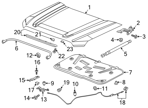 2020 GMC Sierra 1500 Insulator, Hood Diagram for 84391125