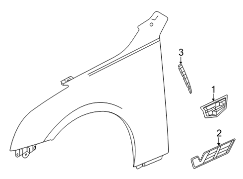 2022 Cadillac CT4 VENT ASM-F/FDR ORNAMENTATION *BLACK Diagram for 84436945