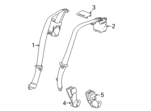 2018 Buick Regal TourX Rear Seat Belt Kit (Retractor Side) *Black Diagram for 19366924