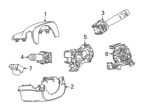 2018 Cadillac CT6 Shroud, Switches & Levers Diagram