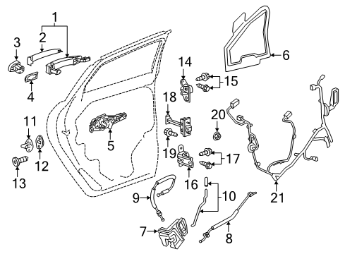 2024 Cadillac XT6 Lock & Hardware Diagram 3 - Thumbnail