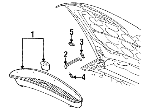 1997 Buick Riviera Brace, Radiator Grille Diagram for 25607390