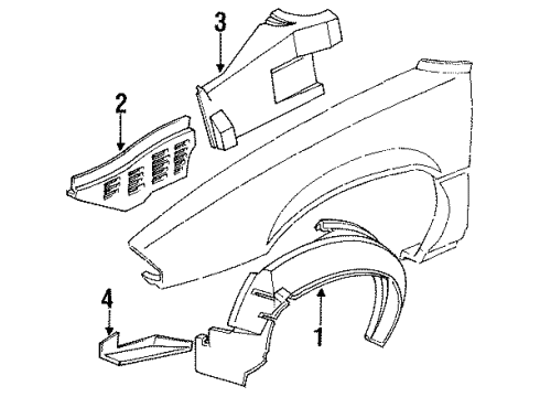 1993 Pontiac Grand Prix Liner Assembly, Front Fender Diagram for 10273155