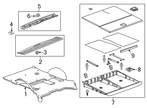 2016 Chevy Suburban Interior Trim - Rear Body Diagram