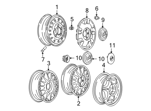 2000 Buick Century Wheel TRIM COVER Assembly *Chrome Diagram for 9595683