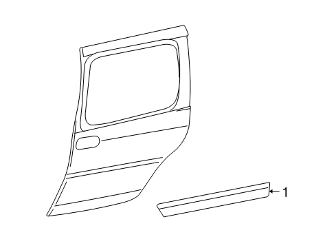 2007 Chevy Uplander Molding Assembly, Rear Side Door *Black Diagram for 15947693