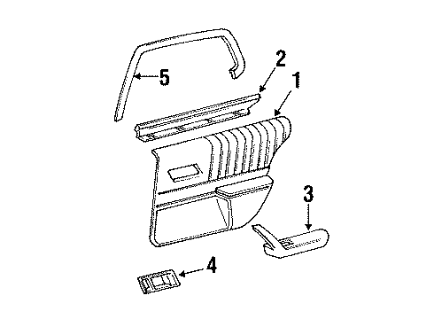 1992 Oldsmobile Cutlass Supreme Molding Assembly, Rear Side Door Garnish Diagram for 10181102