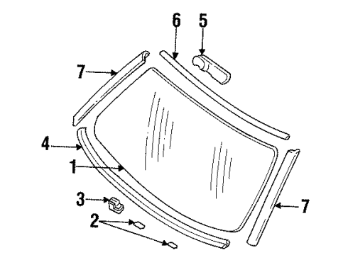 1995 Buick Roadmaster Windshield Glass, Reveal Moldings Diagram