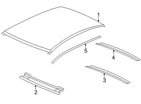 2009 Saturn Aura Roof & Components, Exterior Trim Diagram 2 - Thumbnail