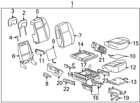 2005 Pontiac Montana Cover Asm,Passenger Seat Head Restraint *Gray Diagram for 88955695