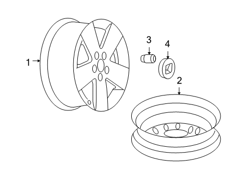 2010 Chevy Malibu Wheels, Covers & Trim Diagram 3 - Thumbnail