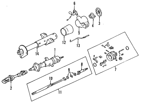 2002 Chevy Camaro Column Assembly, Steering Diagram for 26098665