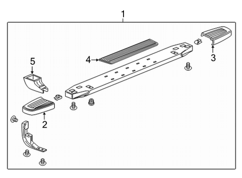 2021 GMC Sierra 3500 HD Regular Cab 6-Inch Rectangular Assist Steps in Black Diagram for 84212742