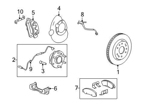 2009 GMC Yukon Brake Components, Brakes Diagram 4 - Thumbnail