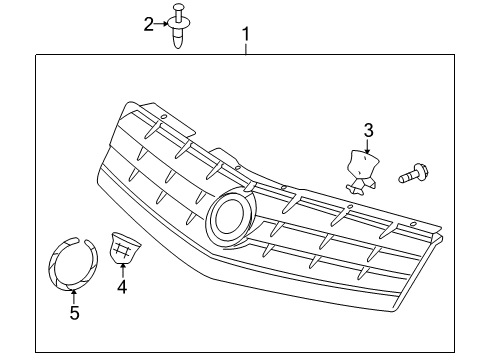 2005 Cadillac XLR Grille & Components Diagram