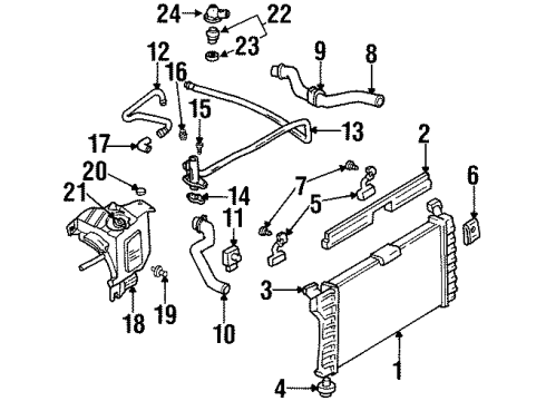 1999 Chevy Monte Carlo Radiator & Components Diagram