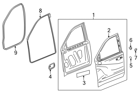 2020 Chevy Silverado 1500 Front Door, Body Diagram 2 - Thumbnail