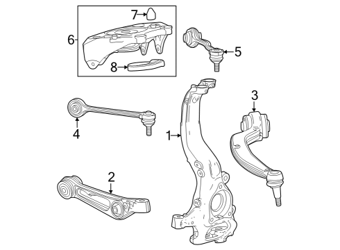 2024 Cadillac LYRIQ Front Suspension Components Diagram