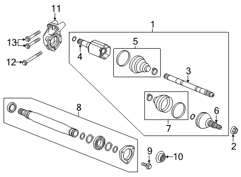 2012 Buick Regal Seal, Front Wheel Drive Shaft Diagram for 9186677