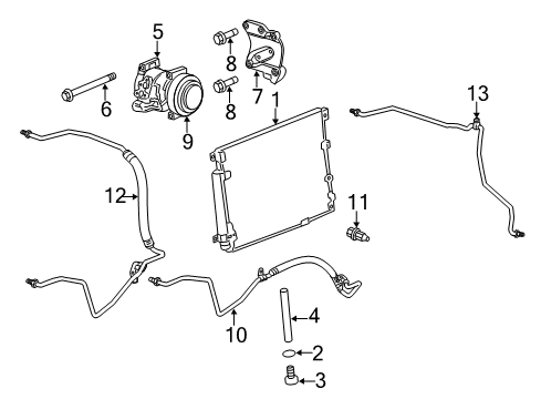 2010 Cadillac CTS A/C Condenser, Compressor & Lines Diagram 3 - Thumbnail