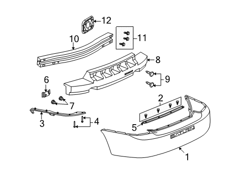 2006 Saturn Ion Rear Bumper Diagram 1 - Thumbnail