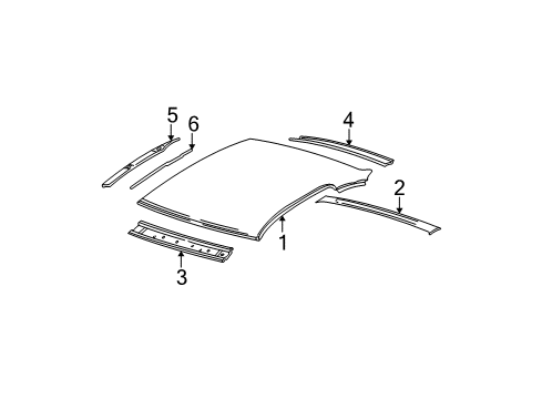 2005 Pontiac Grand Am Weatherstrip Assembly, Roof Side Rail Diagram for 22614342