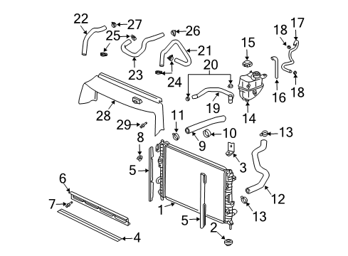 2007 Saturn Vue Radiator & Components Diagram 3 - Thumbnail