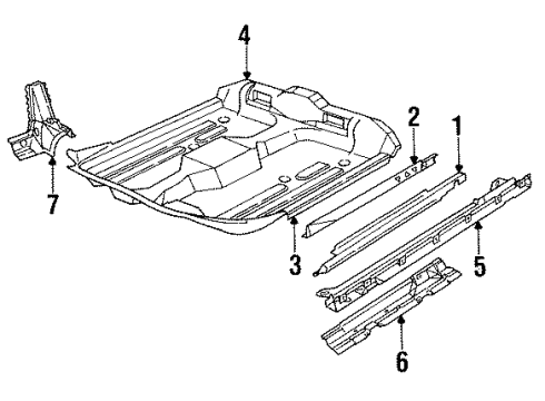 1988 Pontiac Sunbird REINFORCEMENT, Rear Body Lock Pillar Diagram for 20454525