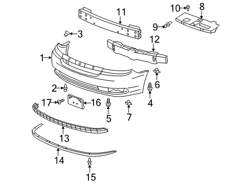 2005 Chevy Malibu Front Bumper, Cover *Primed Diagram for 19120531